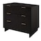 Manhattan Comfort Granville Black 3-Drawer Dresser and 2-Drawer Nightstand, Set of 2 GRAN042 - alternate 4